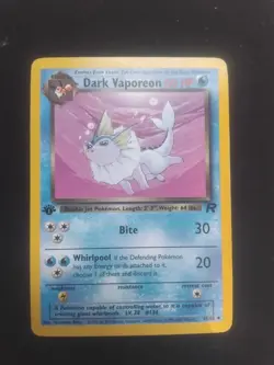 LP / NM Pokemon Dark Vaporeon 1st Edition Uncommon Team Rocket 45/82 VINTAGE - Image 1