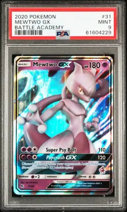 Pokemon Mewtwo GX 031/068 Battle Academy PSA 9 Promo Stamped Holo Psychic - Image 1