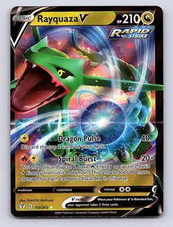 2021 Pokemon Razquaza V Sword & Shield Evolving Skies 110/203 - Image 1