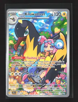 Pokemon SV09: Journey Together #163/159 Holo Iono's Kilowattrel - Image 1