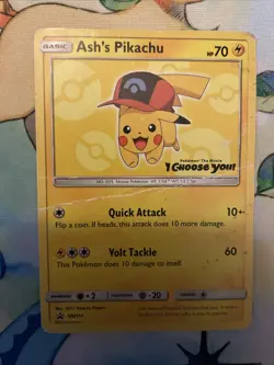 Ash’s Pikachu SM111 Black Star Promo (Movie Promo) 2017 Pokemon Card - Image 1