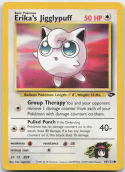 Erika's Jigglypuff 69/132 Common Gym Challenge Pokemon TCG NM - Image 1