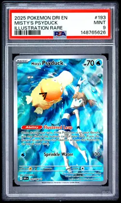 2025 POKEMON DRI EN-DESTINED RIVALS ILLUSTRATION RARE #193 MISTY'S PSYDUCK PSA 9 - Image 1