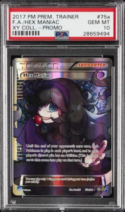 2017 POKEMON PREMIUM TRAINER XY COLLECTION PROMO #75A FULL ART/HEX MANIAC PSA 10 - Image 1