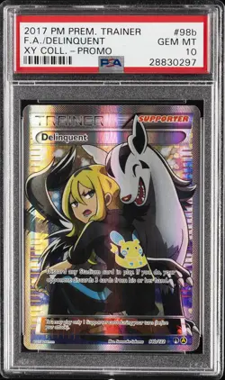 2017 POKEMON PREMIUM TRAINER XY COLLECTION PROMO #98B FULL ART/DELINQUENT PSA 10 - Image 1