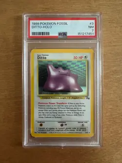 1999 Pokemon Fossil - Ditto 3/62 - Holo - PSA Graded: 7 - Image 1