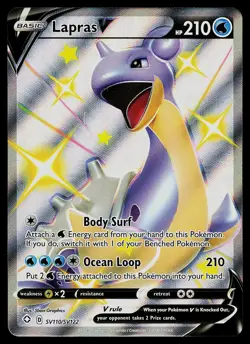 Pokemon Card - Lapras V Shining Fates Shiny Vault SV110/SV122 Holo V Rare - Image 1