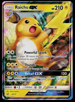 Pokemon Card - Raichu GX Shining Legends 29/73 Holo GX Rare - Image 1