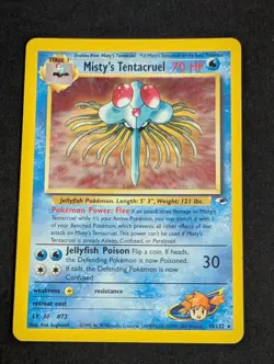 Misty's Tentacruel 10/132 WOTC Gym Heroes Unlimited Rare Holo Pokemon Card LP - Image 1