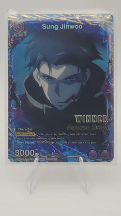 Union Arena Solo Leveling Sung Jinwoo Release Event WINNER SLG-1-019 English - Image 1