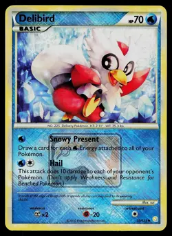 Pokemon Card - Delibird (League Promo) Crosshatch 39/123 Holo Reverse Holo Promo - Image 1
