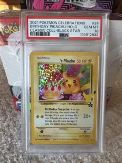 Pokemon Birthday Pikachu Holo 2021 Celebrations Classic Collection #24 PSA 10 💎 - Image 2