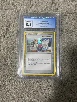 pokemon ex dragon frontiers reverse holo CGC 8.5 TV Reporter - Image 1