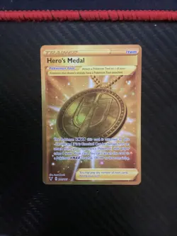 Pokemon Trainer Hero's Medal Card #201/185 Vivid Voltage Secret Rare NM - Image 1