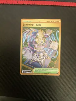 Pokemon Destined Rivals Jamming Tower 243/182 Gold Hyper Rare NM - Image 1