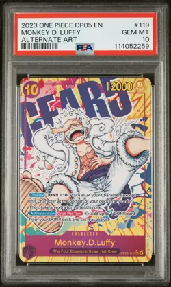 2023 ONE PIECE OP05-AWAKENING OF THE NEW ERA #119 MONKEY D. LUFFY PSA 10 - Image 1