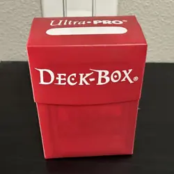 Ultra PRO Red Deck Box w/ 80 plus assorted yugioh cards - Image 1