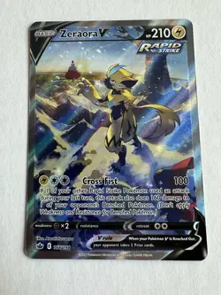 Pokemon TCG Zeraora v Full Art Holo Card Sword & Shield Chilling Reign 166/198 - Image 1