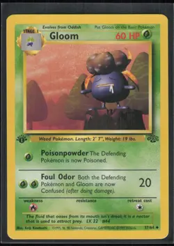 Gloom 37/64 Uncommon Jungle Pokemon 1st Edition Lightly Played - Image 1