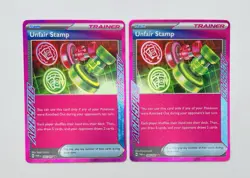 2x Unfair Stamp 165/167 Sv06 Twilight Masquerade Ace Spec Rare Pokemon TCG - Image 1