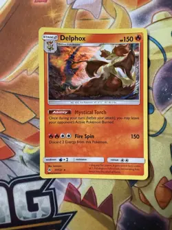 Pokemon TCG Delphox 17/131 SM - Forbidden Light Holo Rare NM - Image 1