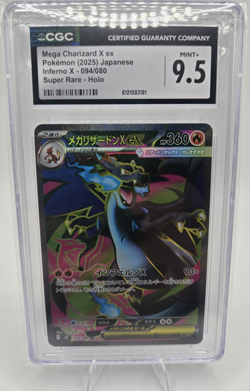 2025 Pokemon Mega Charizard X ex 094/080 M2 Inferno X Super Rare Holo CGC 9.5 - Image 1