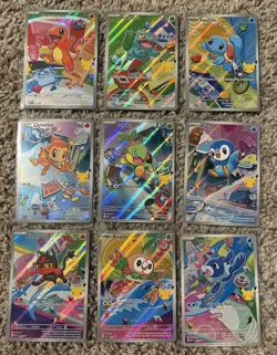 Pokemon TCG First Partner ILLUSTRATION COLLECTION 9 CARD SET Series 1 Promo - Image 1