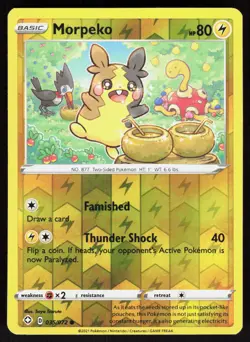 Morpeko 035/072 Common Shining Fates Pokemon Reverse Holo Near Mint - Image 1