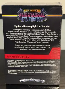 Pokemon TCG Mega Evolution Phantasmal Flames Booster Bundle Box Sealed 6 Packs - Image 2