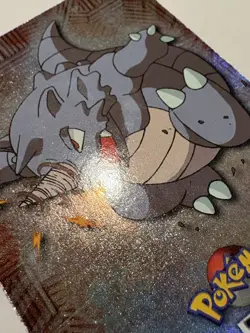 2000 Topps Pokemon TV Animation Series 2 Rainbow Foil Rhydon #112 LP - Image 5