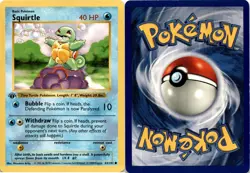 1999 Pokemon, Base Set Shadowless, #63/102 Squirtle, 1st Edition Bleed Error - Image 1