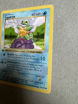 1999 Pokemon, Base Set Shadowless, #63/102 Squirtle, 1st Edition Bleed Error - Image 5