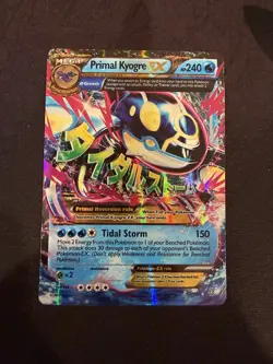 Primal Kyogre EX 55/160 Holo EX Rare Primal Clash Pokemon Water Damaged/HP - Image 1