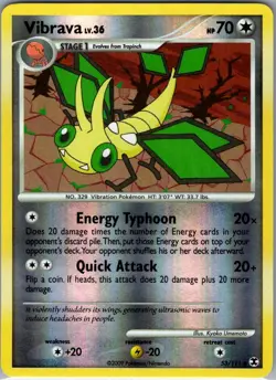 Vibrava 53/111 Reverse Holo Rising Rivals - Pokemon Card - NM - Image 1