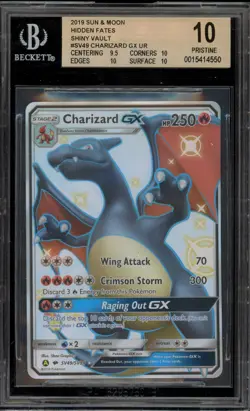 Pokemon Charizard GX Hidden Fates Full Art #SV49 BGS 10 Pristine - Image 1