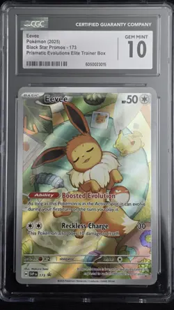Pokemon Eevee #173 Black Star Promo 2025 Prismatic Evolutions CGC 10 Gem Mint - Image 1