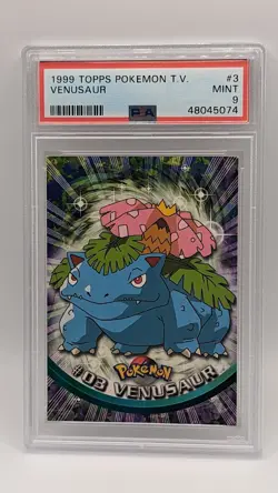 1999 Topps Pokemon T.V. #3 Venusaur Blue Logo PSA 9 (MINT)! - Image 1