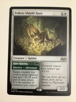MTG WOE: Pollen-Shield Hare (Creature/Adventure) Regular Rare 0233 - Image 1