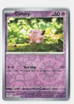 Clefairy Reverse Holo 081/197 Common Obsidian Flames Pokemon Near Mint - Image 1