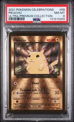 2021 POKEMON CELEBRATIONS ULTRA-PREMIUM COLLECTION #58 PIKACHU PSA 8 - Image 1