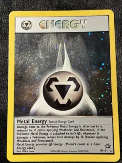 LP Pokemon METAL ENERGY Card NEO GENESIS Set 19/111 Holo Rare WOTC (A1) - Image 1