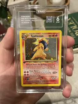 2000 Neo Genesis Typhlosion #17 ‘1st Edition’ Holo TAG 6 Pokemon WOTC - Image 1