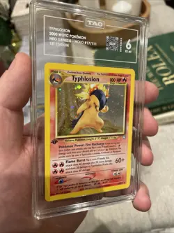 2000 Neo Genesis Typhlosion #17 ‘1st Edition’ Holo TAG 6 Pokemon WOTC - Image 2