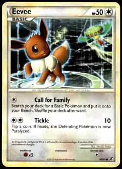 Eevee 48/90 Common HGSS Undaunted Pokemon LP - Image 1