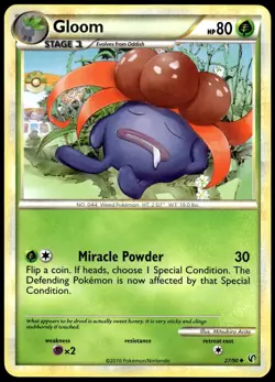 Gloom 27/90 Uncommon HGSS Undaunted Pokemon LP - Image 1