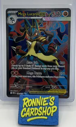 Pokemon TCG Holo Ultra Rare Full Art Mega Lucario EX 160/132 - Image 1