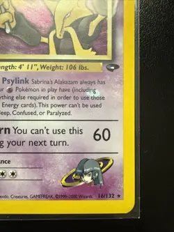 Pokemon TCG Sabrina's Alakazam Holo Rare Unlimited 15/132 (LP) Error Card Rare - Image 5