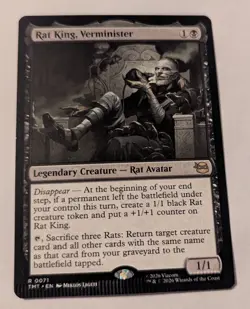 Rat King, Verminister #0071 NM Rare MTG TMNT Card with Crimped Error - Image 1