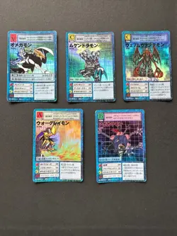 Bandai Digimon Trading Card Old 5 Card Set Used Rare Vintage Authentic - Image 1