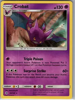 Crobat 56/149 Holo SM Base Set - Pokemon Card - NM - Image 1